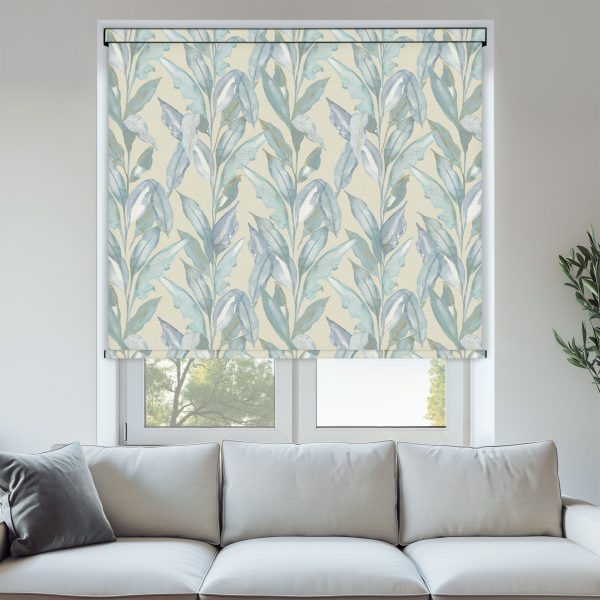 Louvolite Paradise Palm Blue Roller