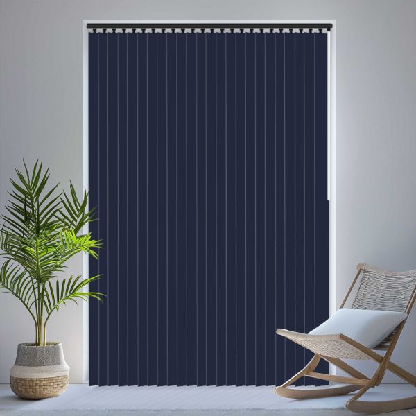 Louvolite Carnival Blackout Navy Vertical