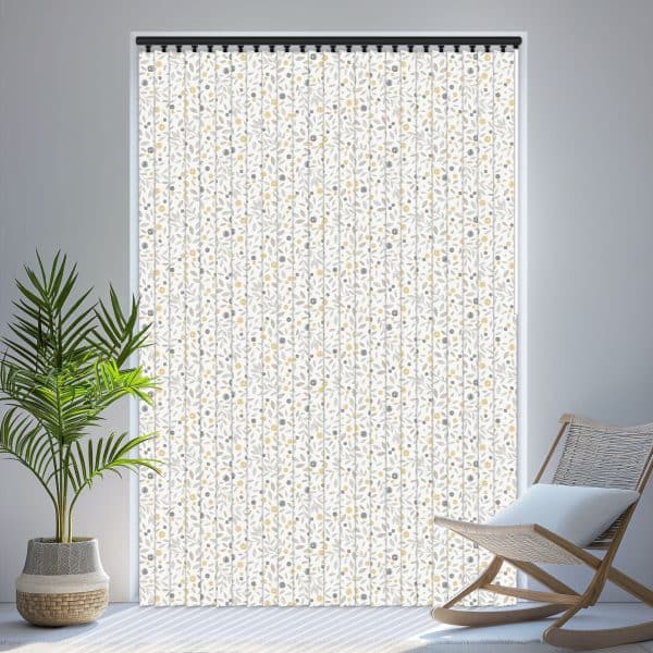 Louvolite Cotton Flower Ochre Vertical